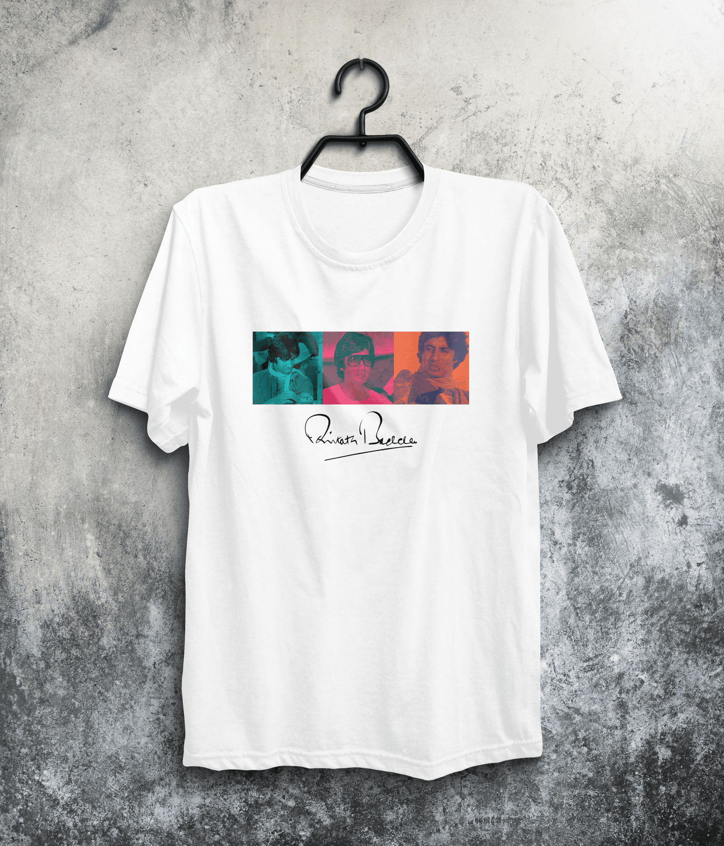 Amitabh Bachchan Pop Art T-Shirt | Film T-Shirt | Bollywood T-Shirt | Cultural T-Shirt | Icon T-Shirt In White