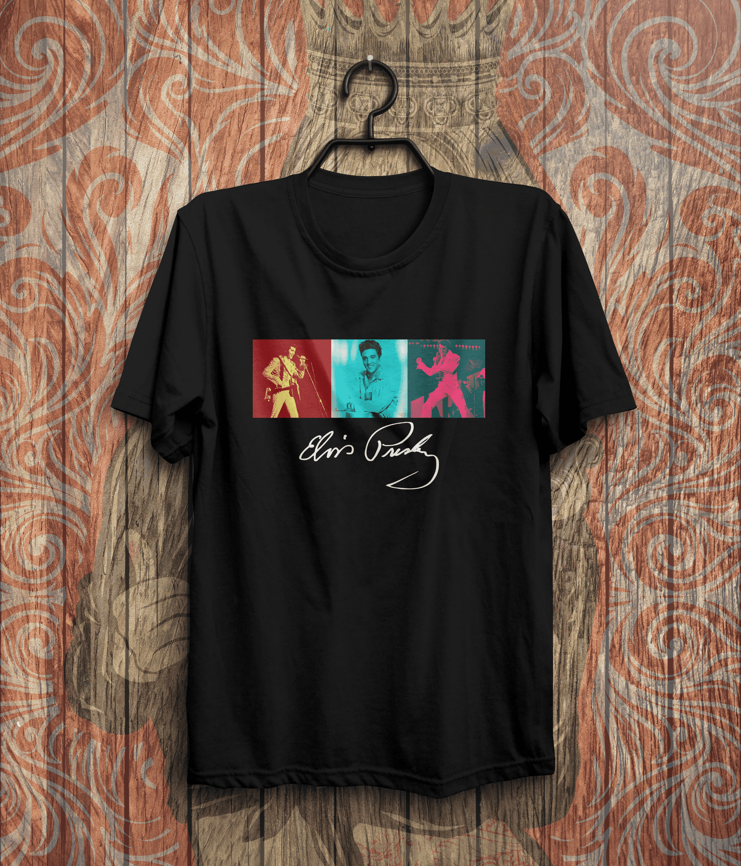 Elvis Presley Pop Art T-Shirt | Music T-Shirt | Cultural T-Shirt | Icon T-Shirt In Black