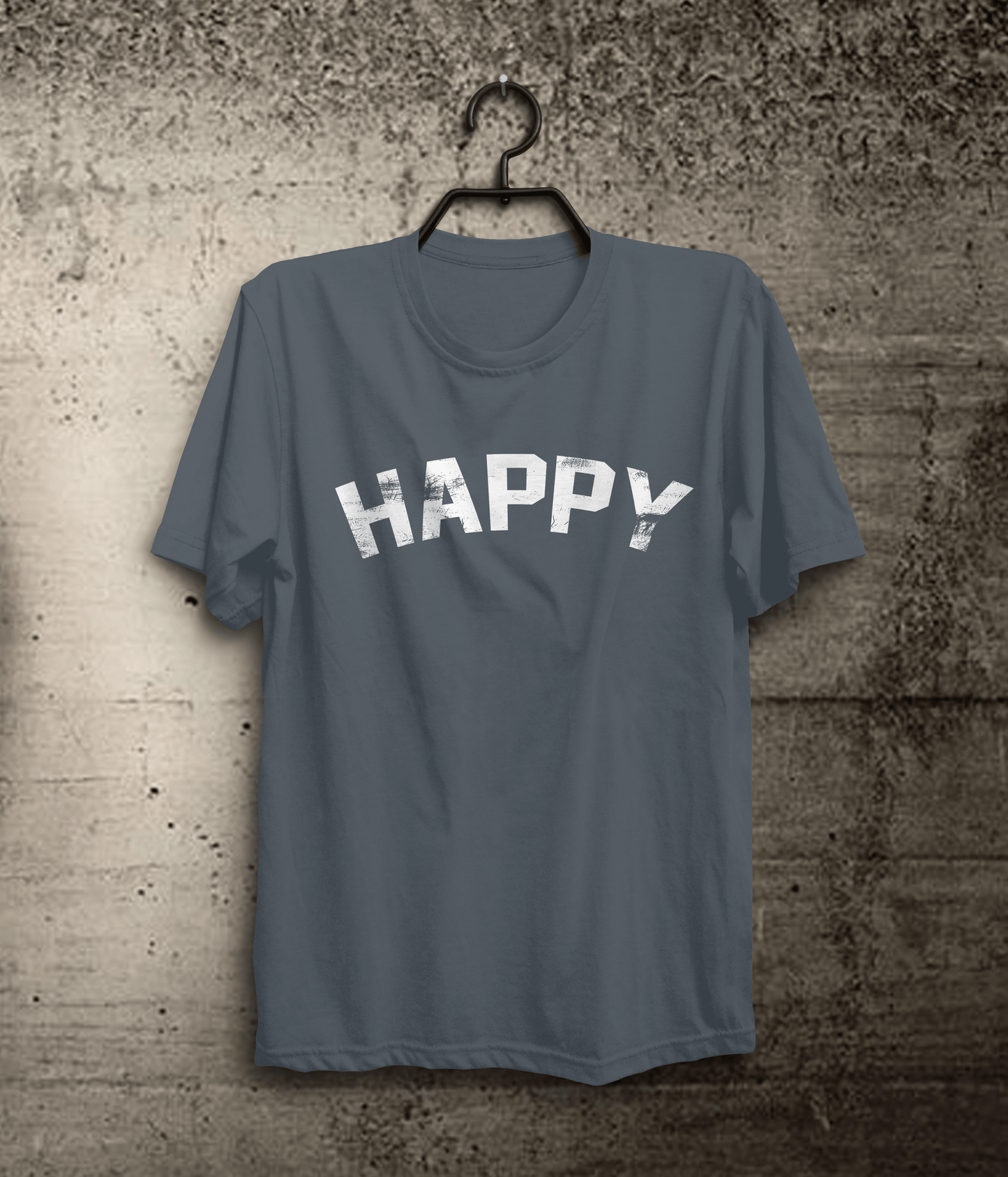Happy T-Shirt – Spread Positivity | Single Power Words - In Charcoal
