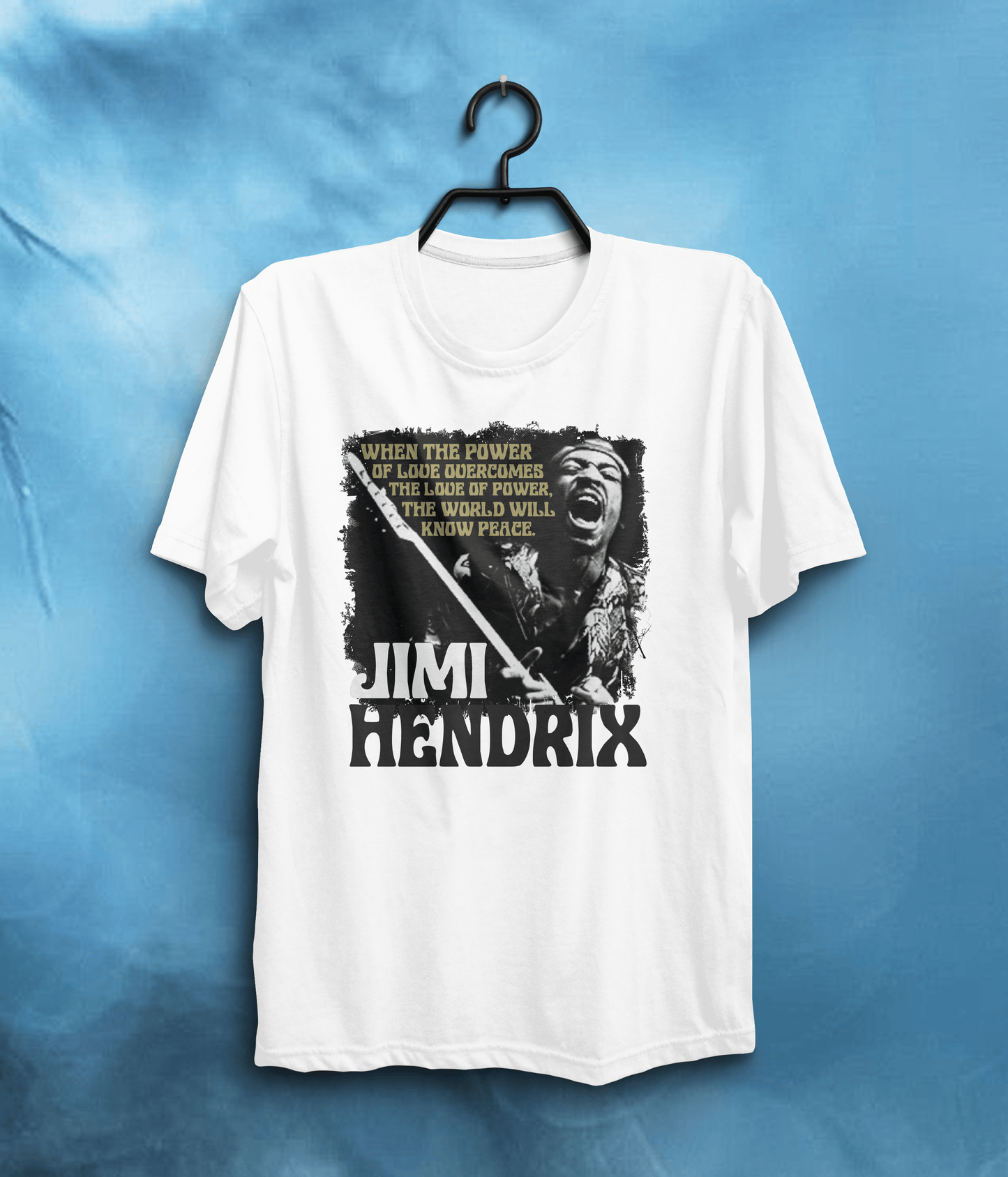 The Power of Love Jimi Hendrix Graphic Quote T-Shirt In White