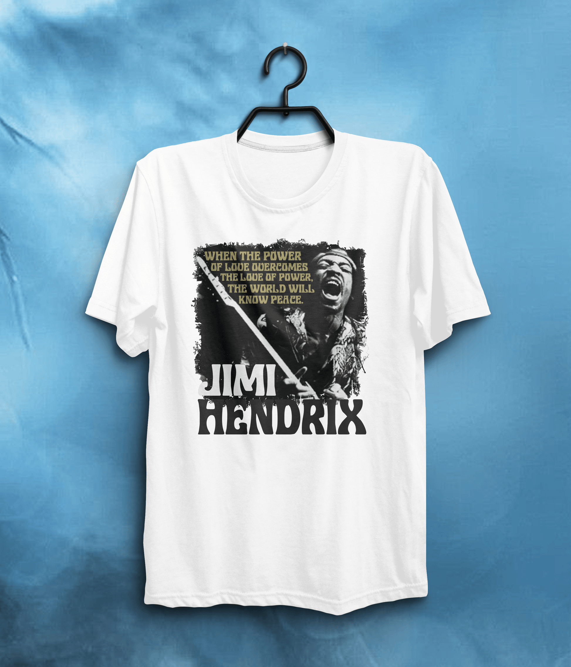 The Power of Love Jimi Hendrix Graphic Quote T-Shirt In White