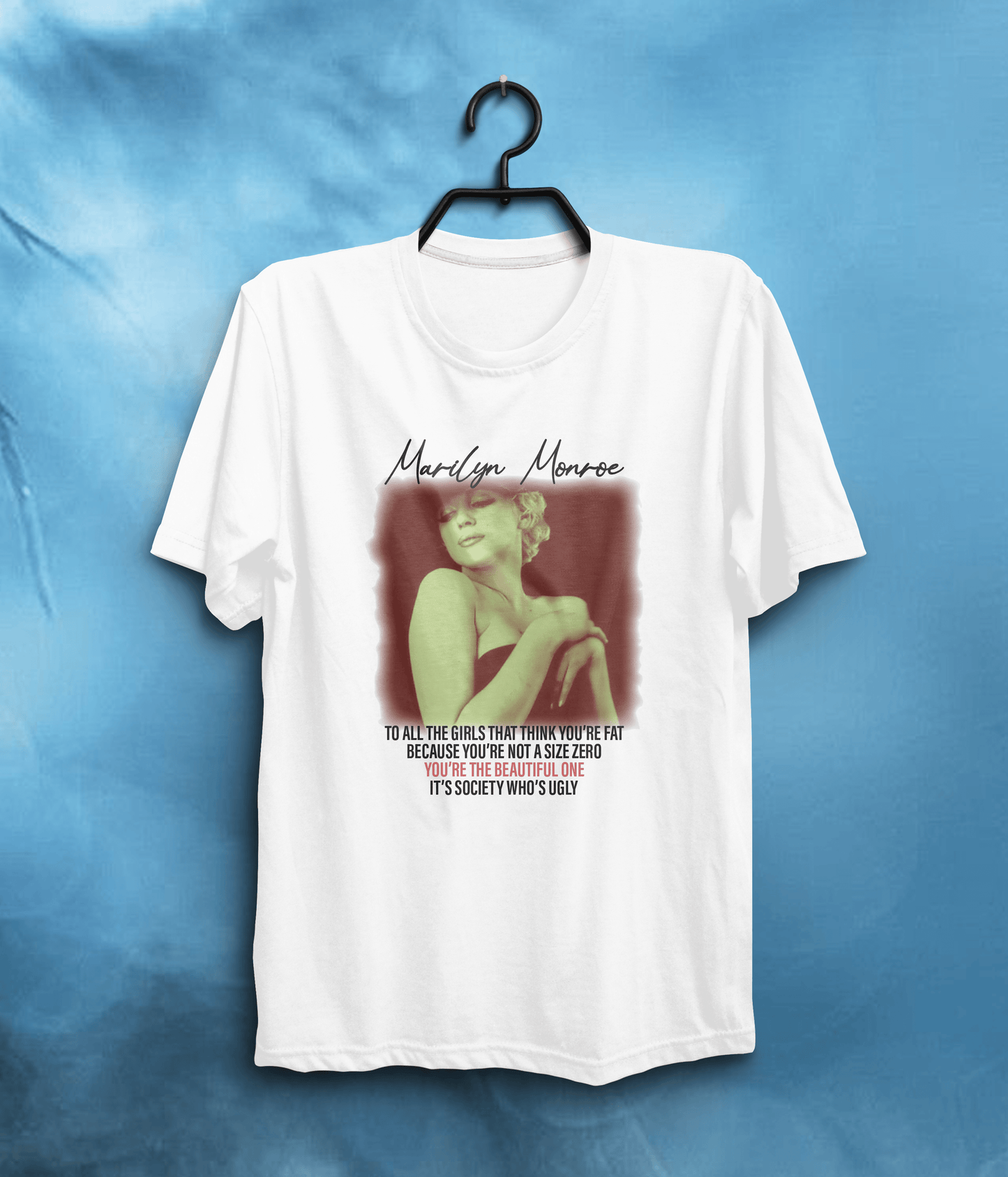 Ugly Society Quote T-Shirt by Marilyn Monroe In White