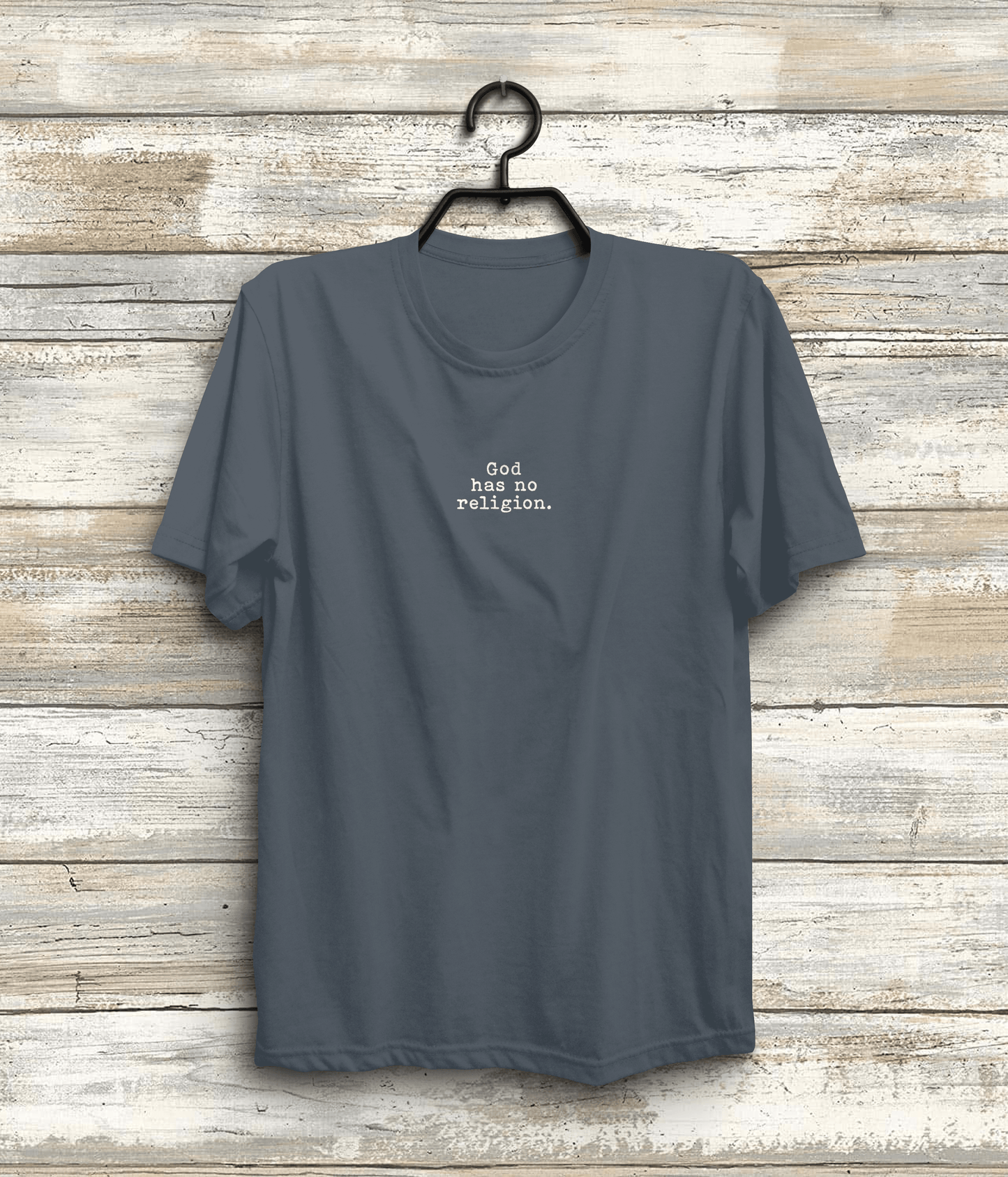 God Has No Religion Quote T-Shirt | Mahatma Gandhi In Charcoal
