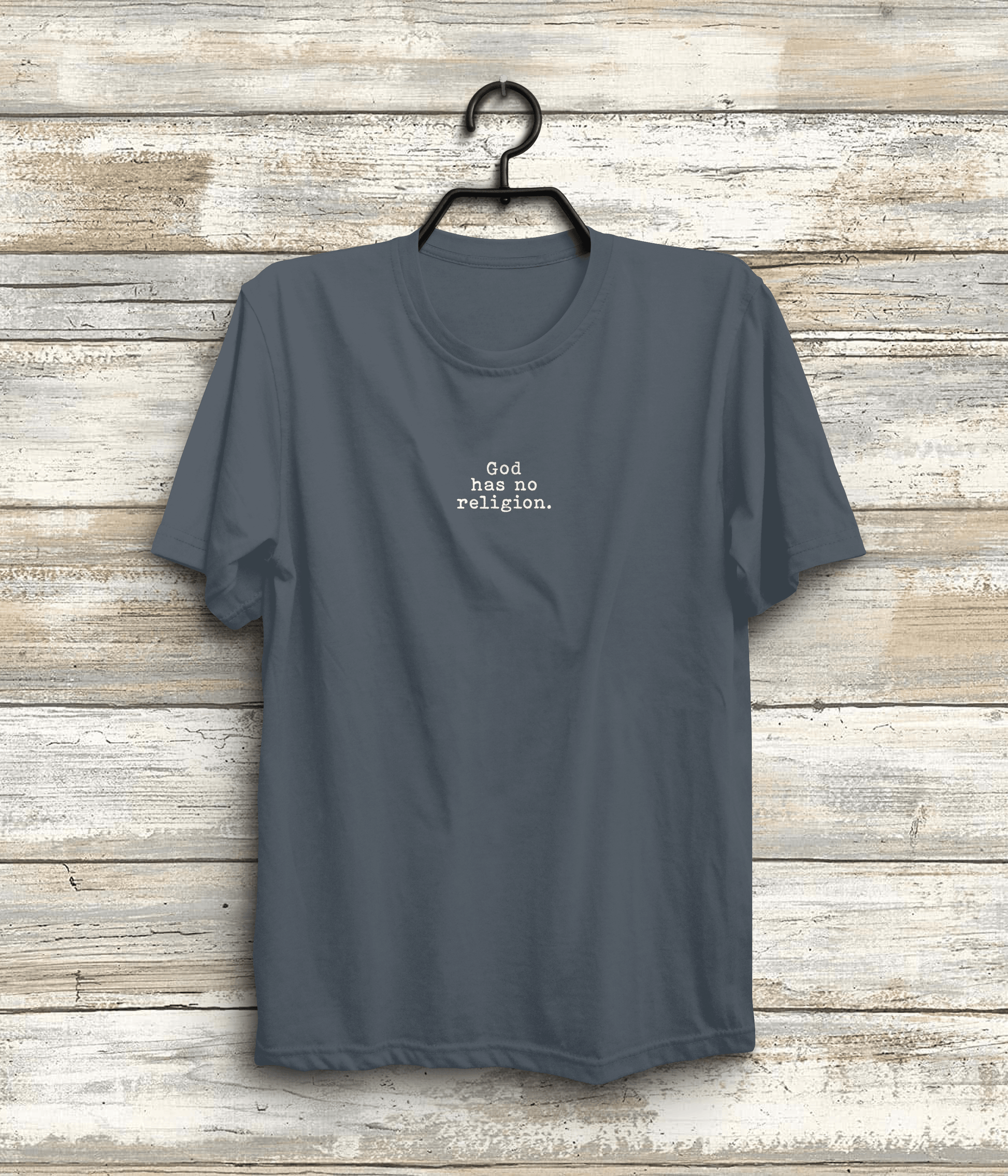 God Has No Religion Quote T-Shirt | Mahatma Gandhi In Charcoal