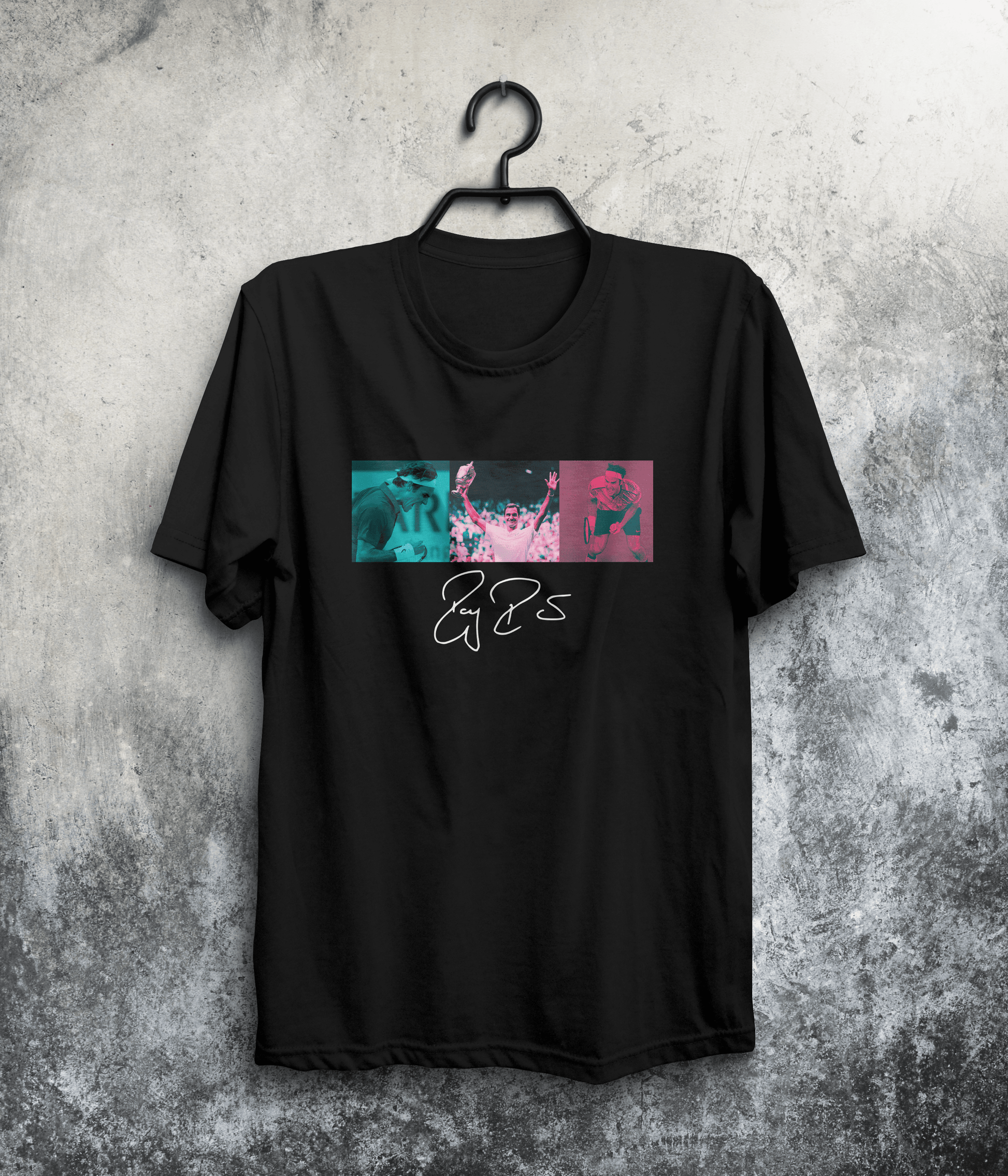 Roger Federer Pop Art T-Shirt | Tennis T-Shirt | Cultural T-Shirt | Icon T-Shirt In Black