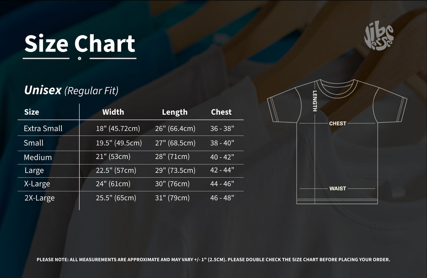 VibeVerse Clothing Size Chart