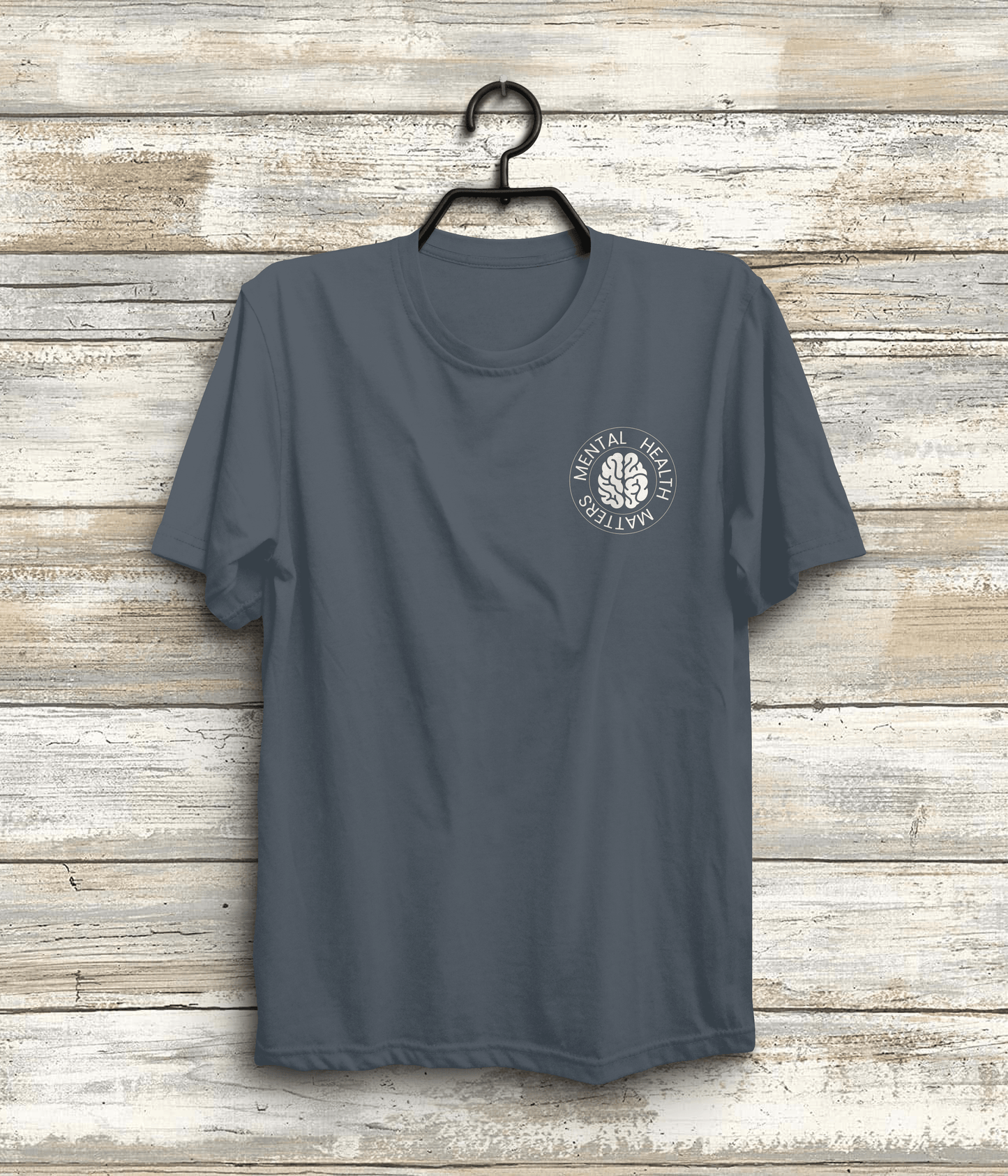 Mental Health Matters Awareness Quote T-Shirt In Charcoal
